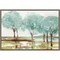 Summer Transition (Teal Trees) by Allison Pearce 23-in. W x 16-in. H. Canvas Wall Art Print Framed in Grey